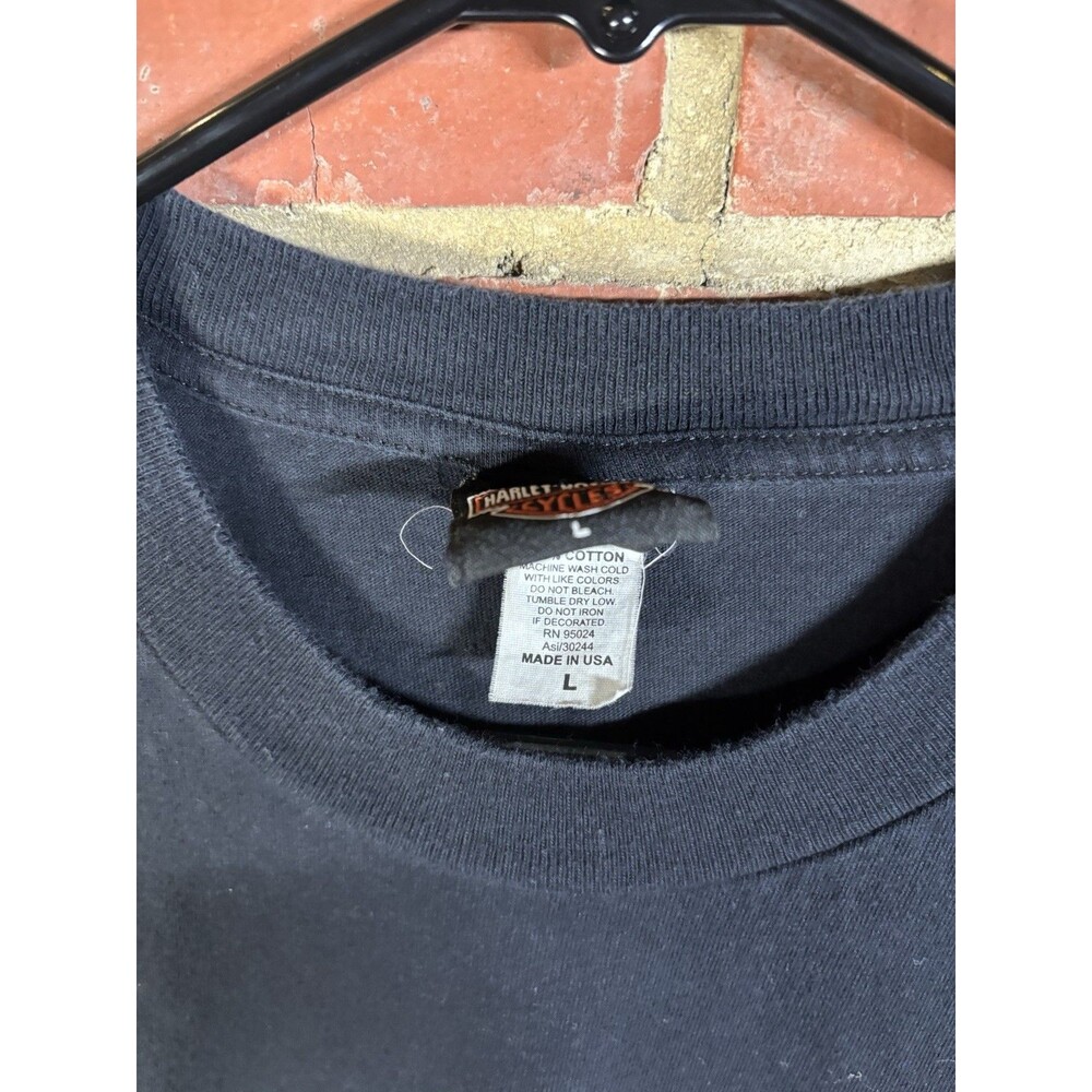 Vintage Y2K Harley-Davidson Mens Black Shirt Costa Rica Motorcycle Mens Large - Picture 4 of 5